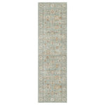 Nourison - Nourison Traditional Home 2'3" x 8' Mint Vintage Indoor Area Rug - Create a relaxing retreat in your home with this vintage-inspired rug from the Traditional Home Collection. A fresh, mint green palette enlivens the traditional Persian design, which is artfully faded for an heirloom look. The machine-made construction of polypropylene yarns delivers durability, limited shedding, and low maintenance. Finished with fringe edges that complete the look.