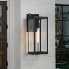 16.5" H 1-Light Dusk to Dawn Black Outdoor Wall Lantern Sconce