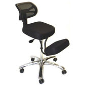 42 Black Ergonomic Kneeling Posture Task Office Chair with Back Seat by Christmas Central