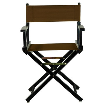 18" Director's Chair, Black Frame, Brown Canvas