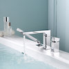 Luxier RTF17 Deck-Mount Roman Tub Faucet With Hand Shower, Chrome