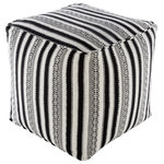 Livabliss - Maya MYPF-001 18"x18"x18" Pouf - The Maya Collection feautures compelling global inspired designs brimming with elegance and grace! The perfect addition for any home, these pieces will add eclectic charm to any room! The meticulously woven construction of these pieces boasts durability and will provide natural charm into your decor space. Made with Cotton, Polyester, Polybeads, Cotton in India. Spot clean only, Manufacturers 30 Day Limited Warranty.