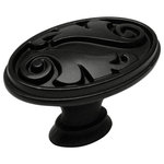 Cosmas - Cosmas 4297FB Flat Black Floral Cabinet Knob - Manufacturer: Cosmas