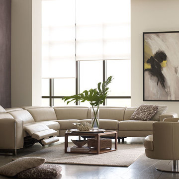 Large Leather Sectional Modern Decor