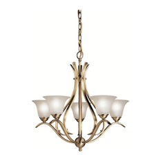 Chandelier 5-Light, Antique Brass