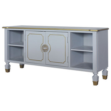 House Marchese TV Stand, Pearl Gray Finish