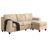 Vogue Beige Microfiber Sofa Sectional Reversible Chaise