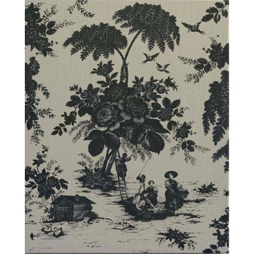 Wall Art Print Toile Inspired by an Original French Printed in Circa