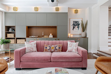 Example of a country living room design in Toronto