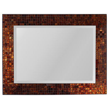 Amber Rectangle Mosaic Beveled Wall Mirror (LP307)