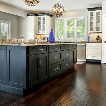 Black and White Open Floor Plan Kitchen