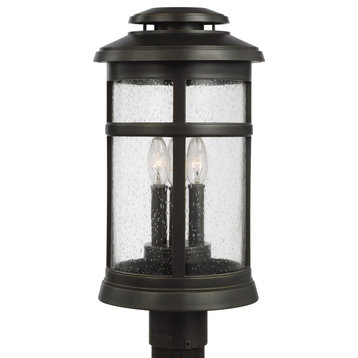Newport Three Light Outdoor Post Lantern in Antique Bronze
