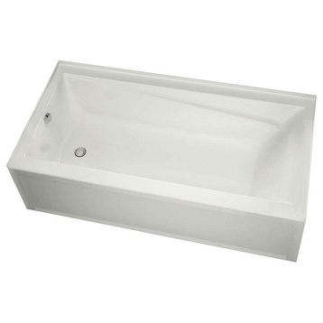 MAAX Soaking Left Hand Bathtub, Integrated Tiling Flange and Skirt, White