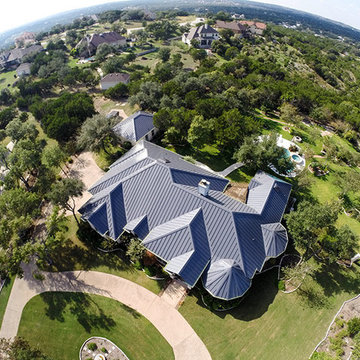 Custom Home with Grey Metal Roof