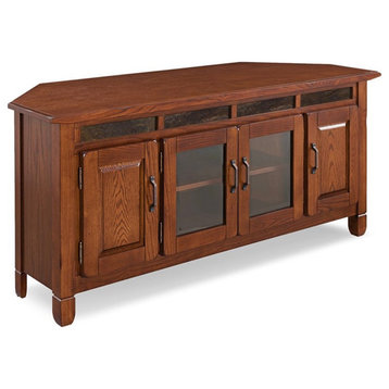 Leick Riley Holliday 57" Corner TV Stand in Rustic Autumn