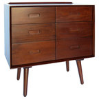 decor therapy mid century 6 drawer wood accent ches