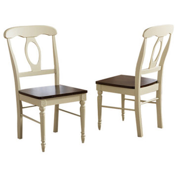 Napoleon French Country Buttermilk and Cherry Wood Dining Chair, Set of 2