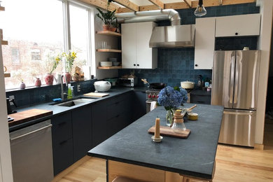 Mountain style kitchen photo in Boston