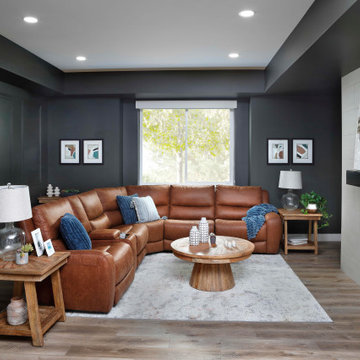 Cozy Meets Contemporary: Boulder Power Reclining Sectional Living Room
