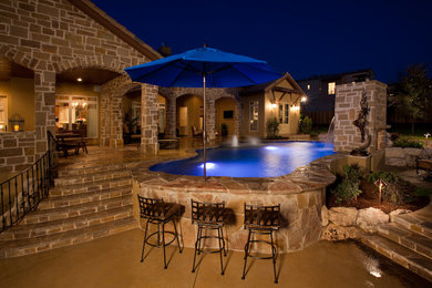 Inspiration for a mediterranean pool remodel in Austin