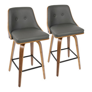 Grotto Counter Stools With Swivels Set Of 2 Midcentury Bar Stools And Counter Stools By Lumisource