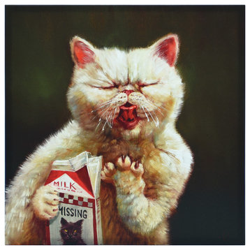"Sour Milk" Cat Pet Wall Art Graphic Art Print on Wrapped Canvas