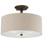 Millennium - Millennium 3123-RBZ Three Light Semi-Flush Mount, Rubbed Bronze Finish - There is standard overhead lighting, and then there are design choices that take overhead lighting to a whole new level. Semi-flush fixtures create design opportunities and creative innovative lighting solutions for any room. Light bulbs are not included.