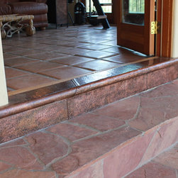 Hammered Copper threshold with bullnose - Products