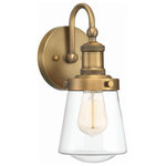 Designers Fountain - Designers Fountain 69501-OSB Tayl, 1 Light Wall -11.5 In and 5 - Taylor wall sconces offers clear glass shades forTaylor 1 Light Wall  Old Satin Brass CleaUL: Suitable for damp locations Energy Star Qualified: n/a ADA Certified: n/a  *Number of Lights: 1-*Wattage:60w Incandescent bulb(s) *Bulb Included:No *Bulb Type:Incandescent *Finish Type:Old Satin Brass