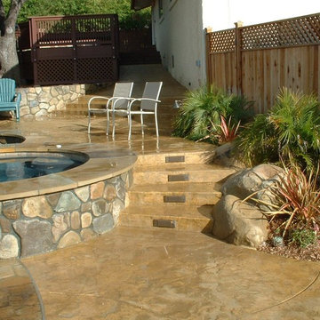 Natural Stone Pool & BBQ - Pool Deck Stairs 1