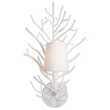 Coral Twig Wall Sconce, 1-Light, White Gesso, Iron, 12"W (DC42014-189 3MRL6)