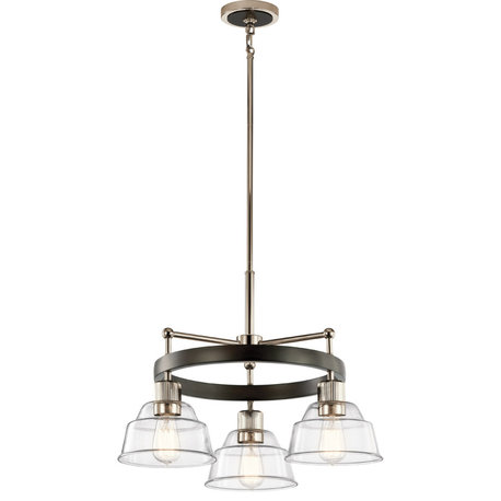 Eastmont 3 Light Chandelier, Polished Nickel