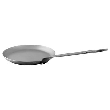 Mauviel M'Steel Black Steel Crepe Pan With Iron Handle, 9.4-in