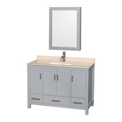 48 inch Transitional Grey Finish Bathroom Vanity Set - Bathroom Vanities And Sink Consoles