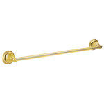 Bronces Mestre - Artica large towel bar. Towel rail towel rack. Luxury bath fixtures, Polished Gold Plated 24k - Regency Style is a refined interpretation of French art and architecture from the XIV century that incorporates an aesthetic of harmony and elegance of artistic and decorative pieces.