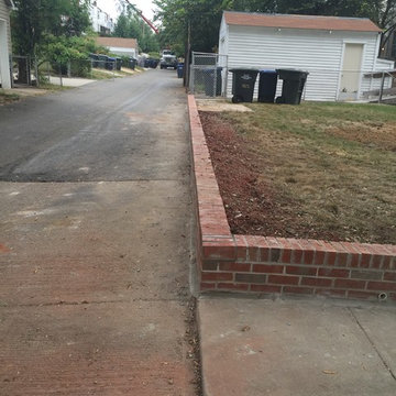 New Concrete Driveway Entrance, Retaining Walls, and New Iron Fence