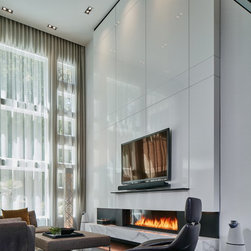 Contemporary Residence - Indoor Fireplaces