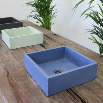Polished concrete basins