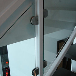 Steel stairs with glass panel - Products