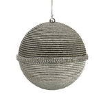 Allstate - Glamour Time Silver Rhinestone Spiraling Cord Christmas Ball Ornament, 5" - From the Glamour Time Collection