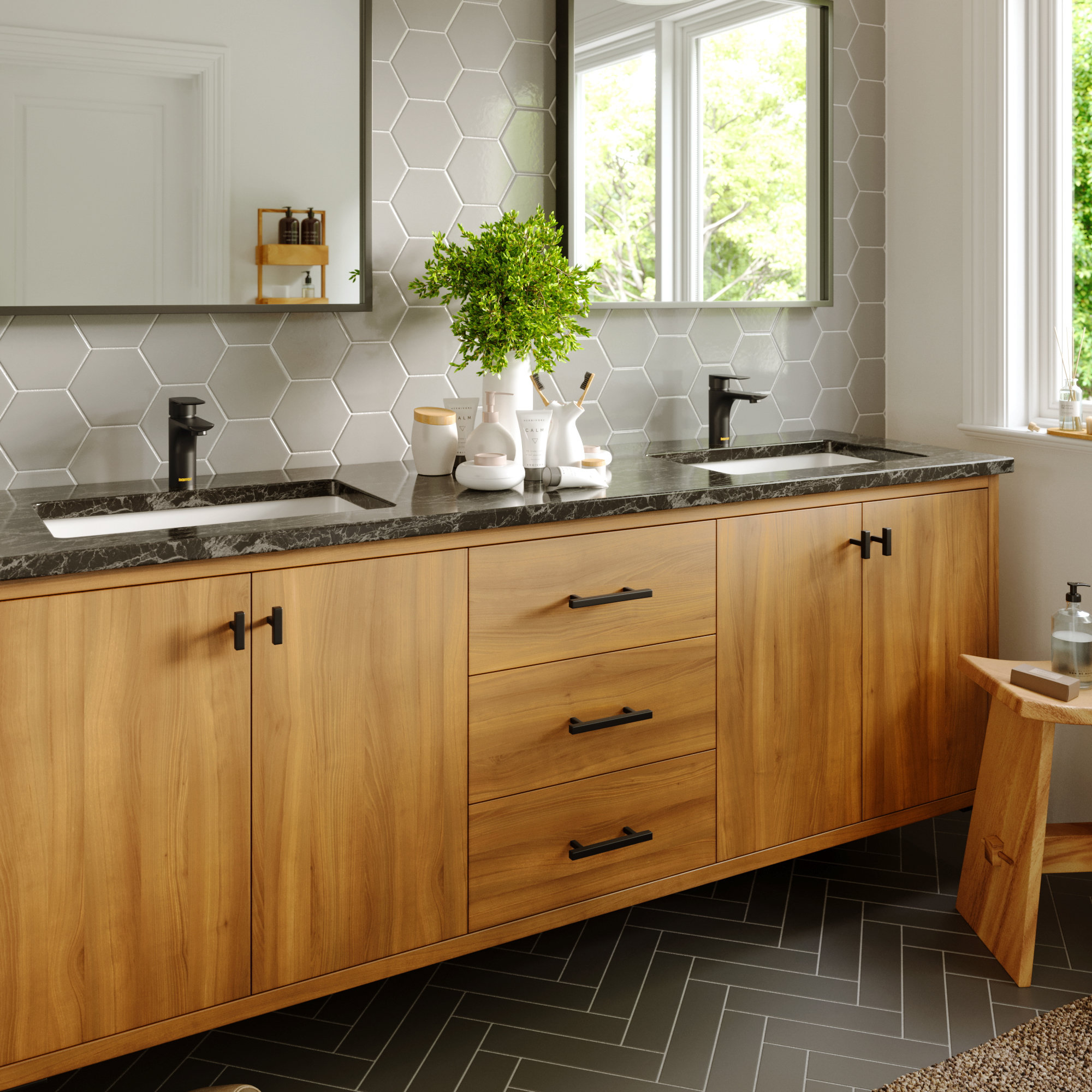 Karran KBF420 1-Hole 1-Handle Basin Faucet With Pop-up Drain, Matte Black