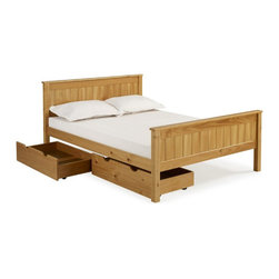 Alaterre Furniture - Alaterre Furniture Harmony Full Wood Platform Bed with Storage Drawers-Cinnamon - Platform Beds