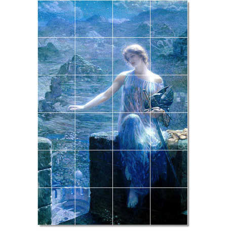 Edward Robert Huges Women Painting Ceramic Tile Mural #61, 48"x72"