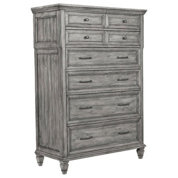 Pemberly Row 6-Drawer Rectangular Traditional Wood Chest in Gray
