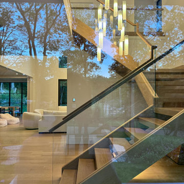 Custom Glass Lighting Defining a Spacious Living Area