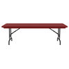 Correll 22-32" Adjustable Height H.D. Blow-Molded Plastic Folding Table in Red