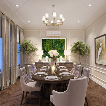 Traditional Style Dining in a private residence. Options A and B