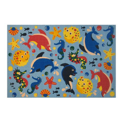 Fun Rugs - Fun Rugs Fun Time Collection Aquarium Area Rug, 39"x58" - Kids Rugs