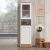 63" Tall Open Shelf Enclosed Storage Kitchen Pantry, White