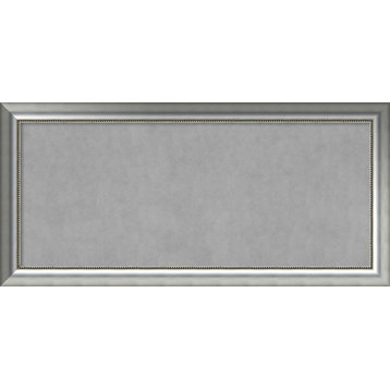 Framed Magnetic Board, Vegas Curved Silver Wood, 53x25